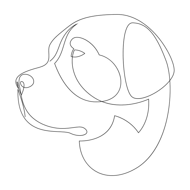 Saint Bernard - One Line Dog by Addillum wall art