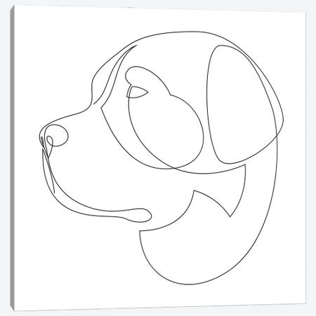 Saint Bernard - One Line Dog Canvas Print #AUM169} by Addillum Canvas Art