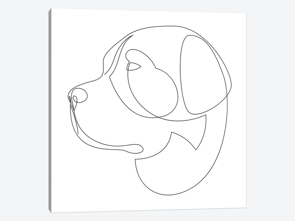 Saint Bernard - One Line Dog by Addillum 1-piece Canvas Art