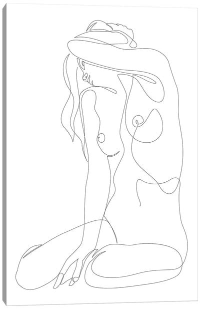 Seclusion - One Line Nude Canvas Art Print - Addillum