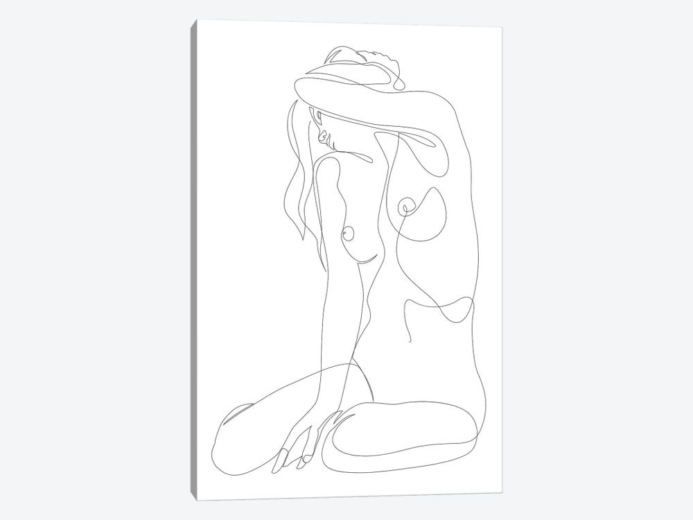 Seclusion - One Line Nude by Addillum 1-piece Art Print