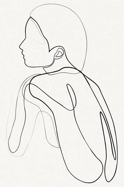 Addillum: Shelter - One Line Art - Pastel by Addillum