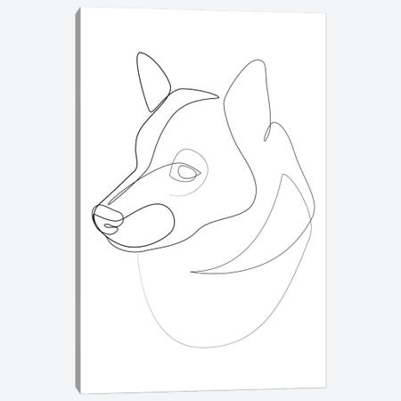 Shiba Inu - One Line Dog Canvas Print #AUM174} by Addillum Canvas Art