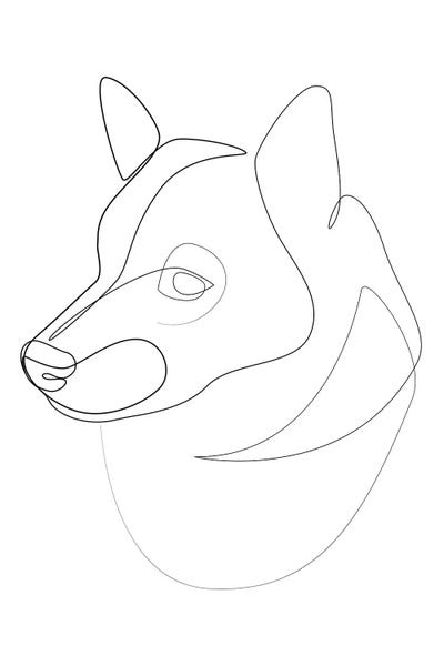 Shiba Inus: Shiba Inu - One Line Dog by Addillum