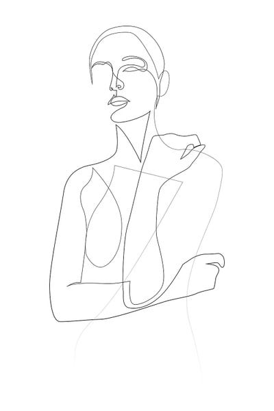 Shy Silhouette - One Line Nude