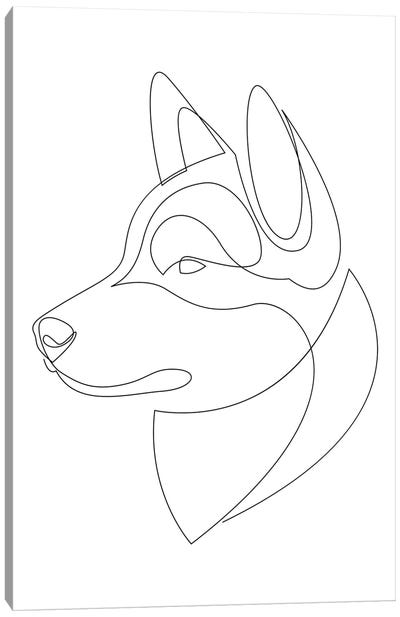 Siberian Husky - One Line Dog Canvas Art Print