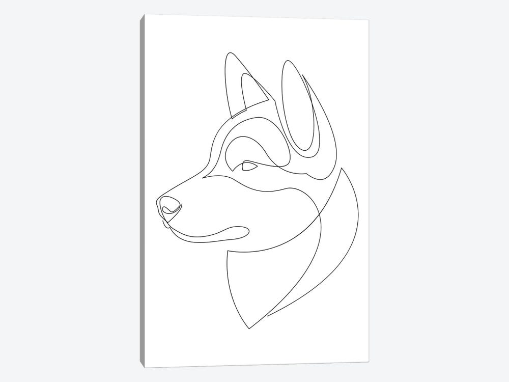 Siberian Husky - One Line Dog by Addillum 1-piece Art Print