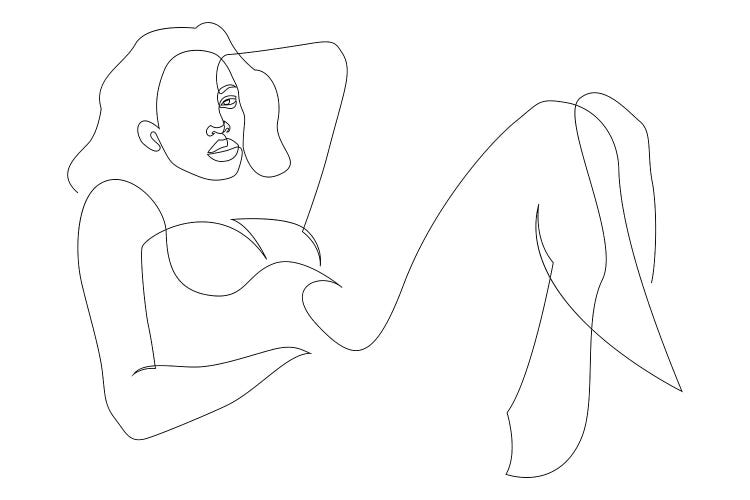 Relaxed Single Line Art by Addillum wall art