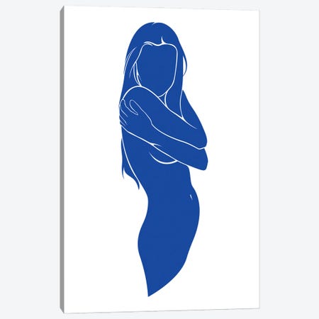 Blue Nude Canvas Print #AUM185} by Addillum Art Print