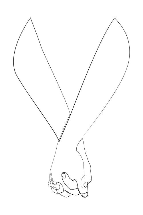 Together - Minimal Line Art - Hands