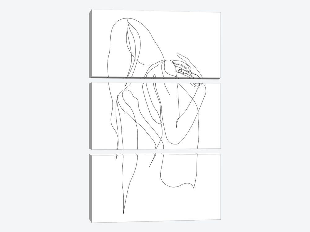 Unbend - One Line Nude by Addillum 3-piece Canvas Artwork