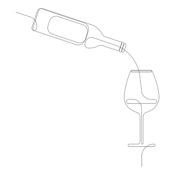 Addillum: Vinous - One Line Wine Art by Addillum
