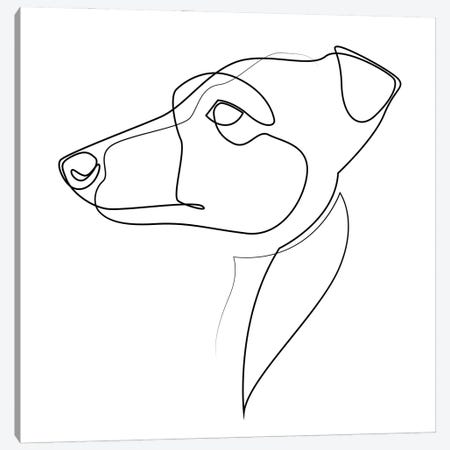 Whippet - One Line Dog Canvas Print #AUM197} by Addillum Canvas Artwork