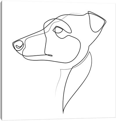 Whippet - One Line Dog Canvas Art Print