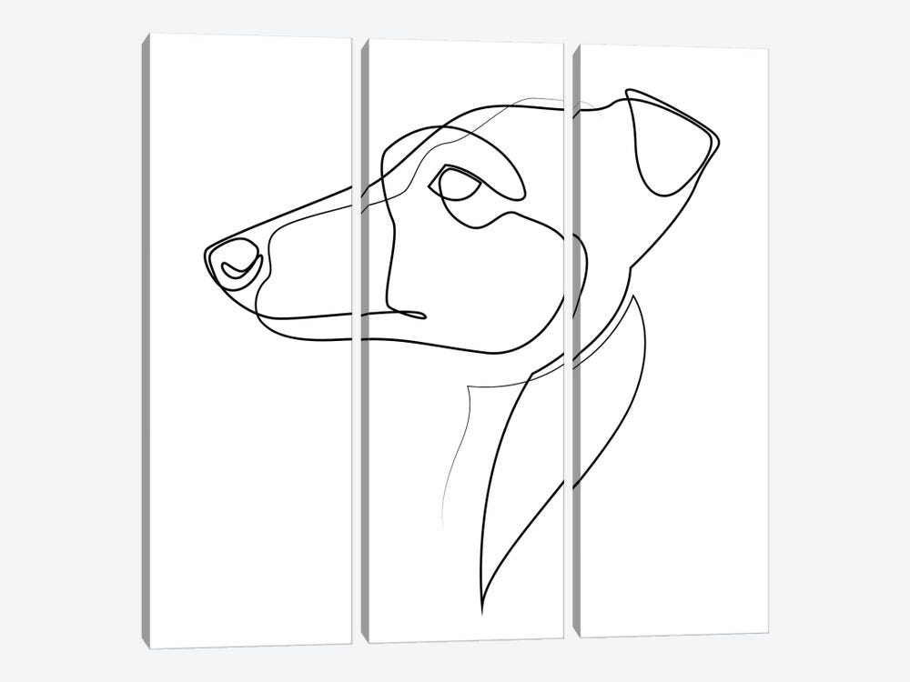 Whippet - One Line Dog by Addillum 3-piece Art Print