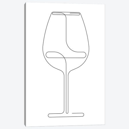 Wine Glass Line Canvas Print #AUM199} by Addillum Art Print
