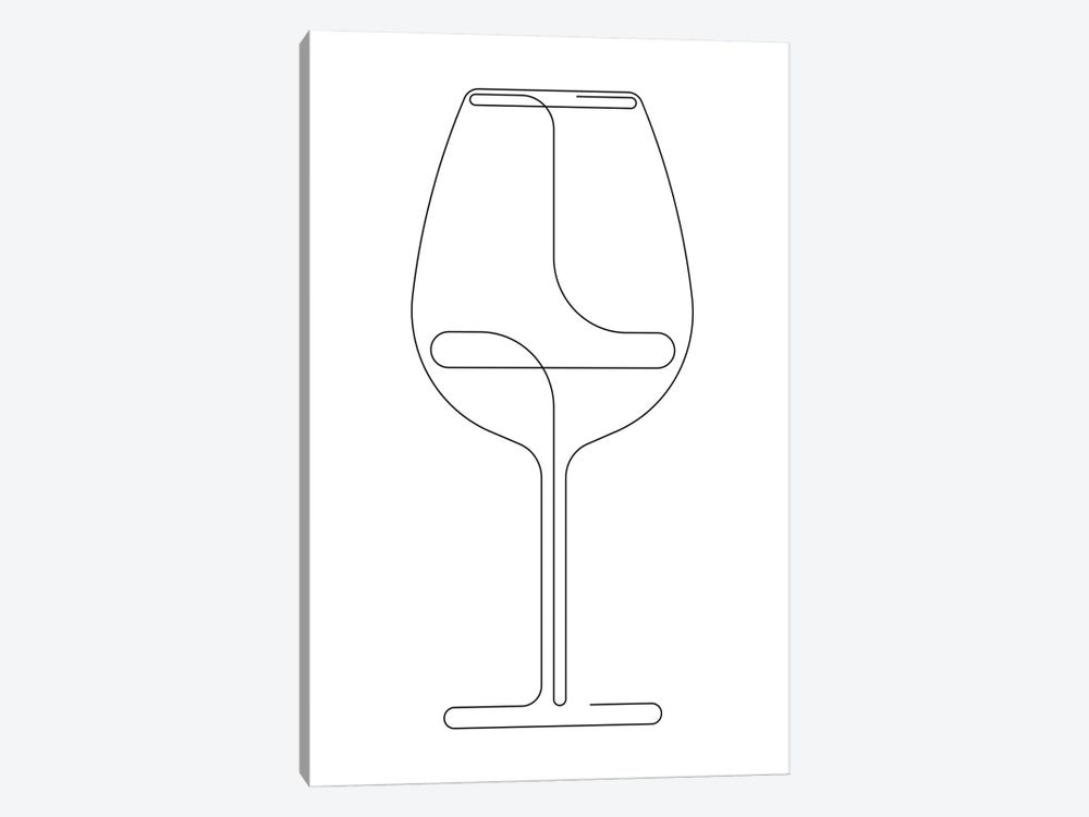 Wine Glass Line by Addillum 1-piece Canvas Print