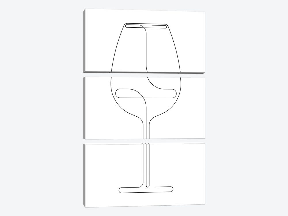 Wine Glass Line by Addillum 3-piece Art Print