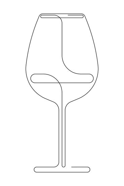 Black & White Minimalist Décor: Wine Glass Line by Addillum