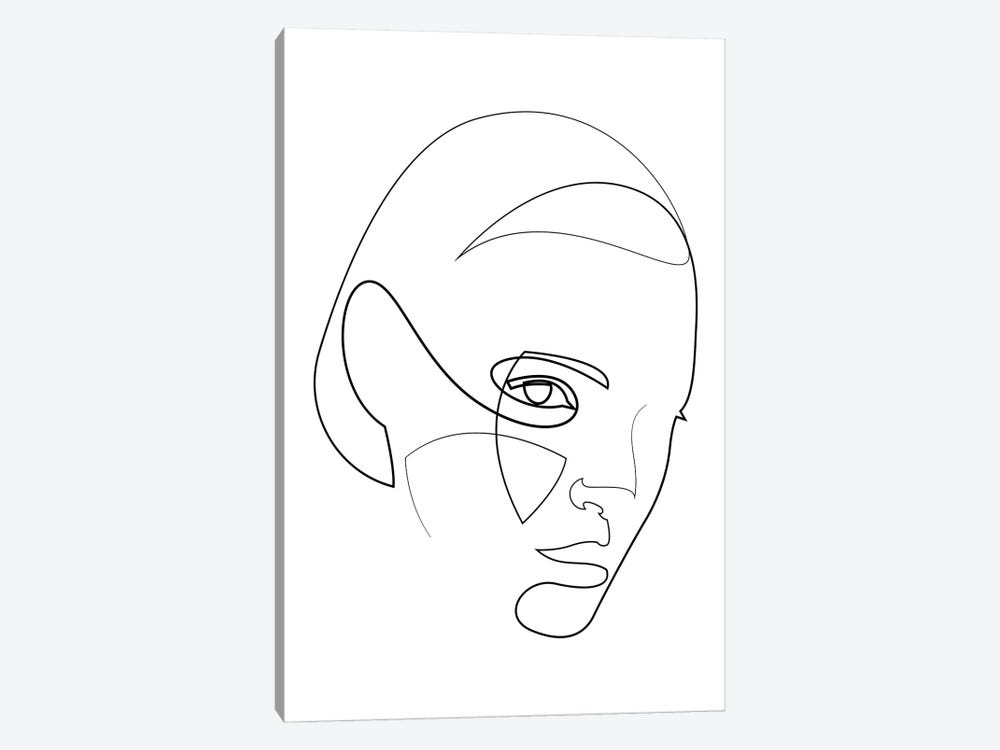 Continuous Line Female Face by Addillum 1-piece Canvas Print