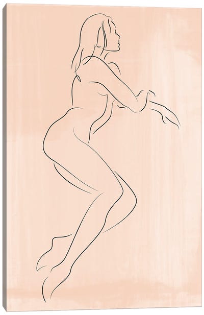 Pastel Figure Canvas Art Print - Subdued Nudes