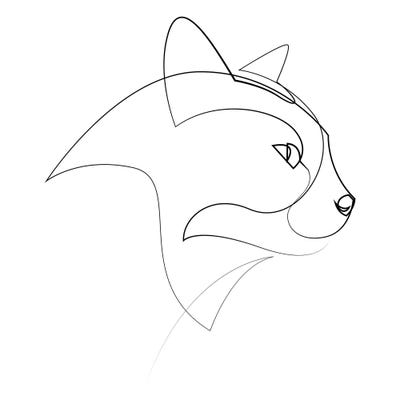 One Line Cat IV by Addillum multi panel art