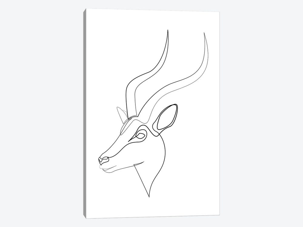 Gazelle One Line by Addillum 1-piece Canvas Artwork
