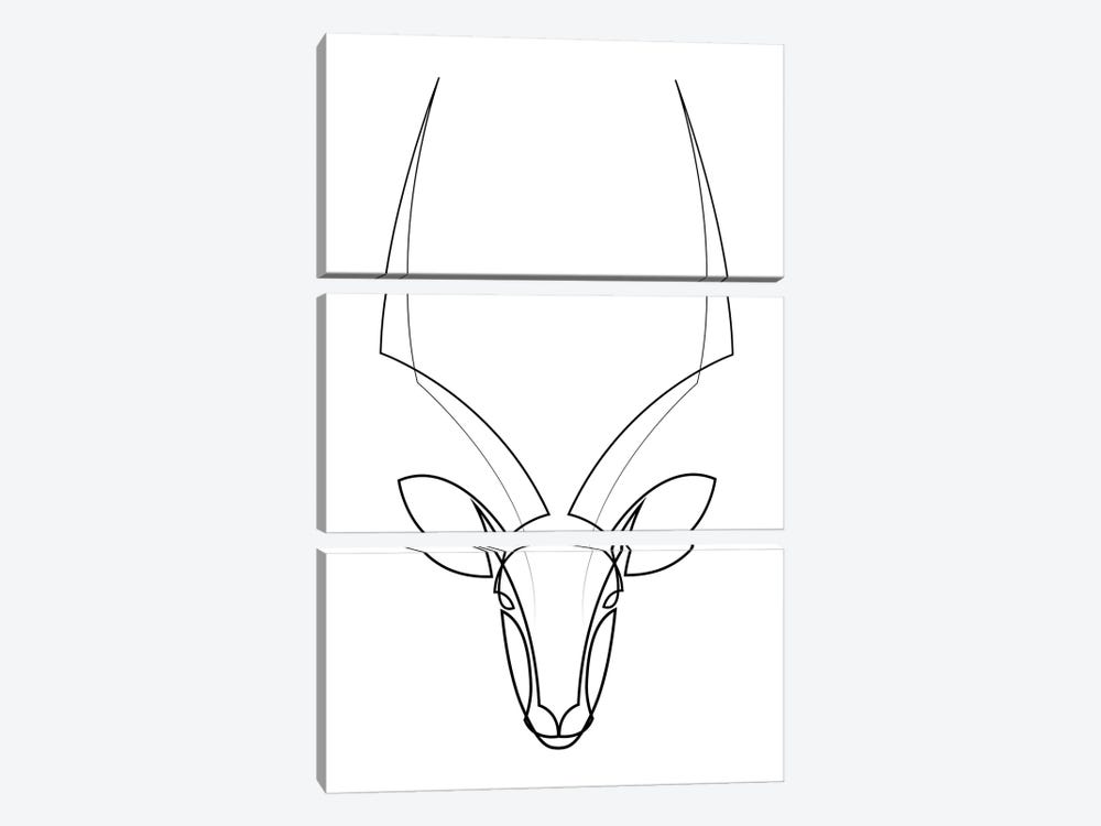 One Line Antelope by Addillum 3-piece Canvas Art