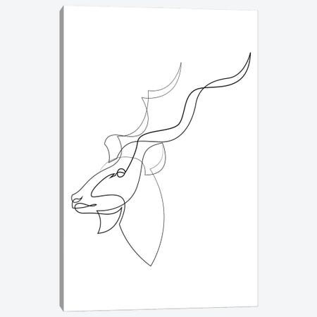 Linear Greater Kudu Canvas Print #AUM211} by Addillum Canvas Art