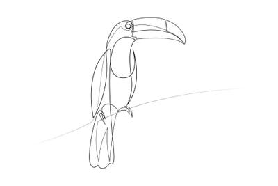Toucan One Line by Addillum multi panel art