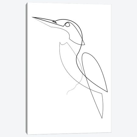 Kingfisher - One Line Bird Canvas Print #AUM221} by Addillum Canvas Art Print