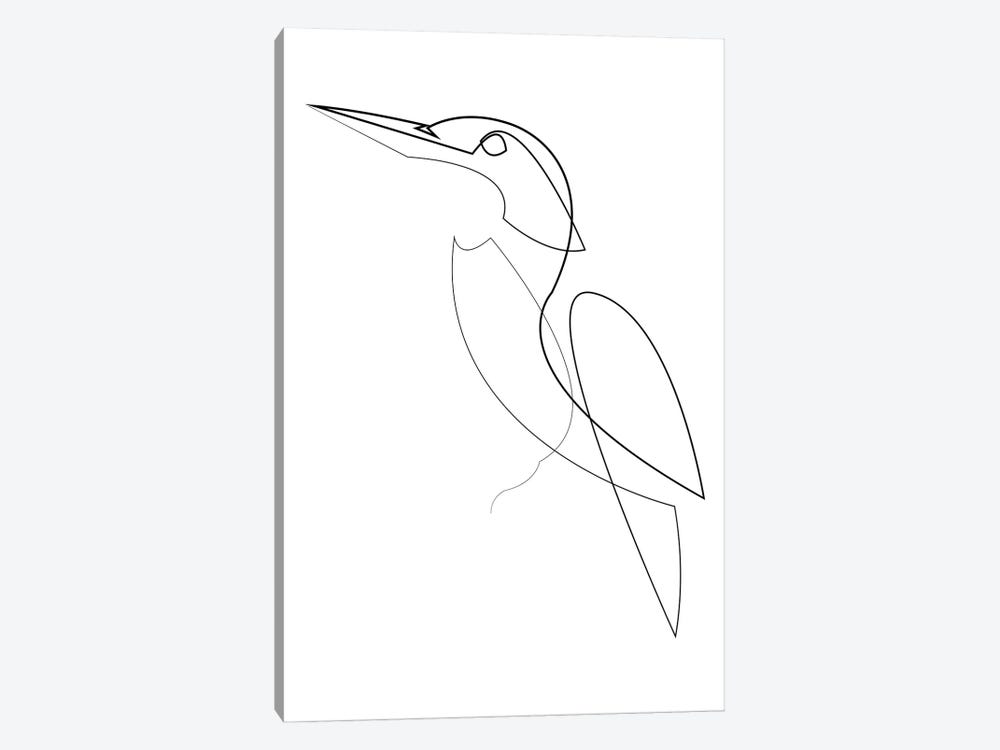Kingfisher - One Line Bird by Addillum 1-piece Canvas Art