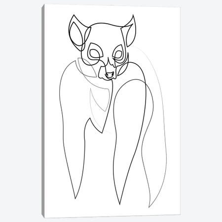 Nightsight - Lemur One Line Canvas Print #AUM223} by Addillum Canvas Print