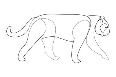 Big Cat Line by Addillum multi panel art