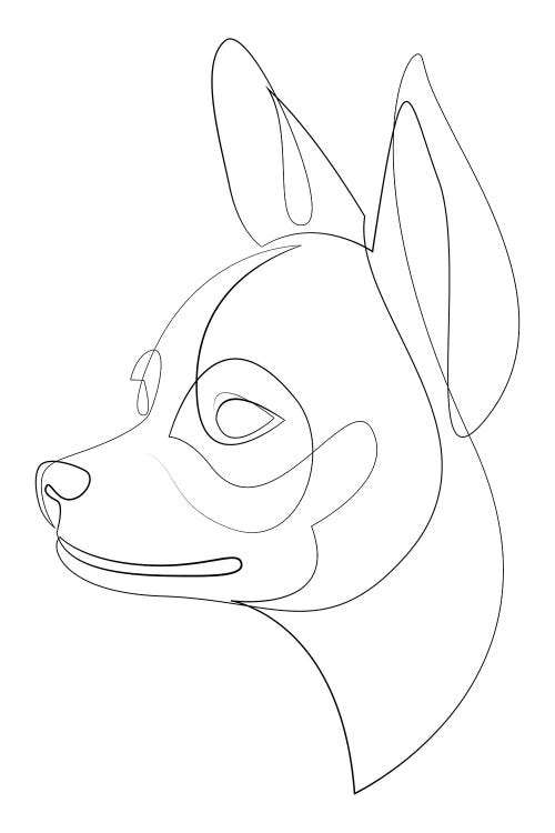 Chihuahua - One Line Dog by Addillum wall art