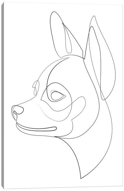 Chihuahua - One Line Dog Canvas Art Print - Line Art