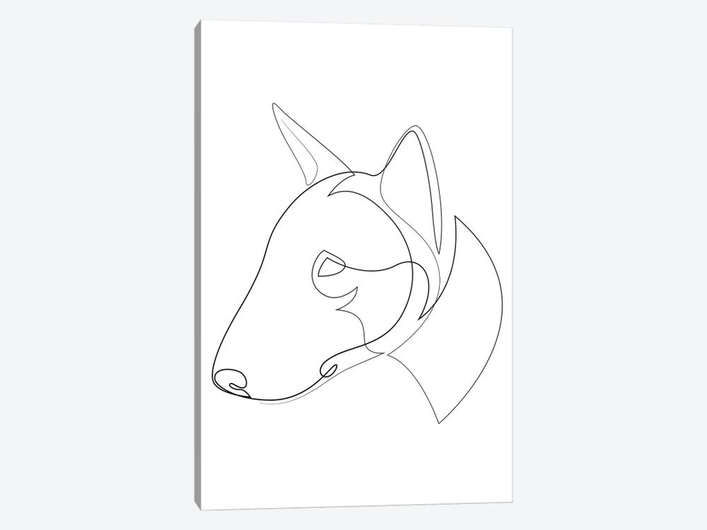 Bull Terrier - One Line by Addillum 1-piece Canvas Art Print