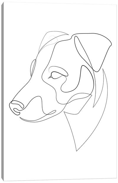 Jack Russell Terrier - One Line Dog Canvas Art Print - Jack Russell Terrier Art