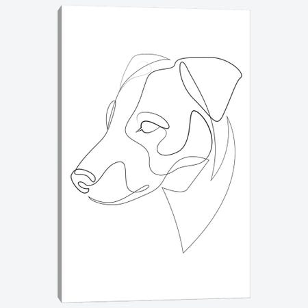 Jack Russell Terrier - One Line Dog Canvas Print #AUM230} by Addillum Canvas Art
