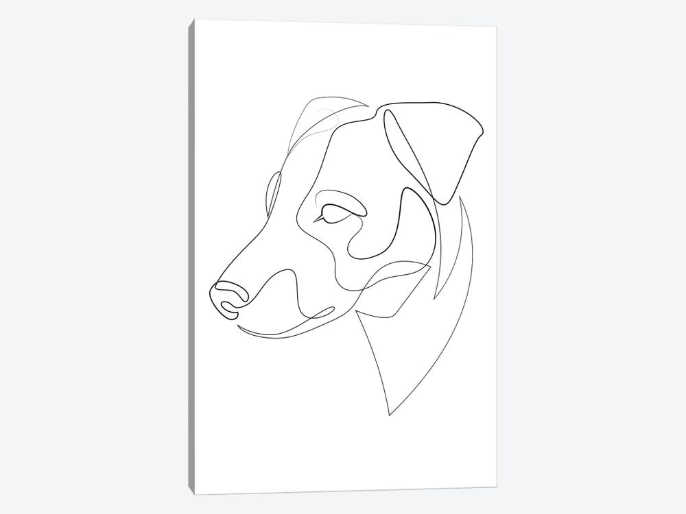 Jack Russell Terrier - One Line Dog by Addillum 1-piece Canvas Art