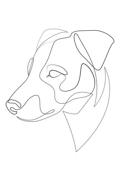 Jack Russell Terriers: Jack Russell Terrier - One Line Dog by Addillum