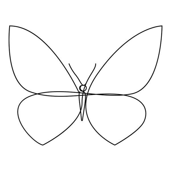 Black & White Minimalist Décor: Butterfly XIX LB1 - Continuous Line by Addillum