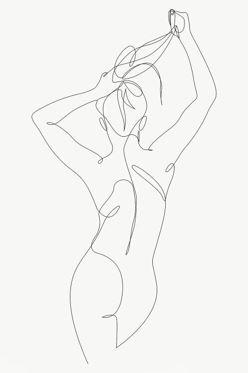 Alba - One Line Nude - A2520 by Addillum wall art