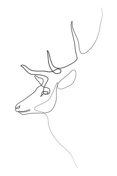 Animal Lover: Wanderer - One Line Deer by Addillum