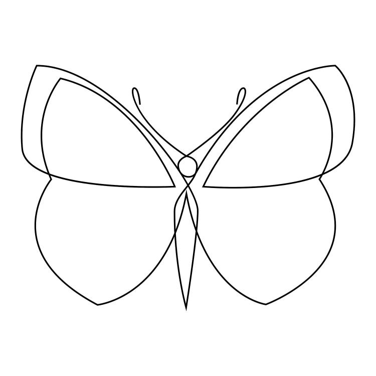 Butterfly XIX LB2 - Continuous Line Canvas - Canvas Artwork | Addillum