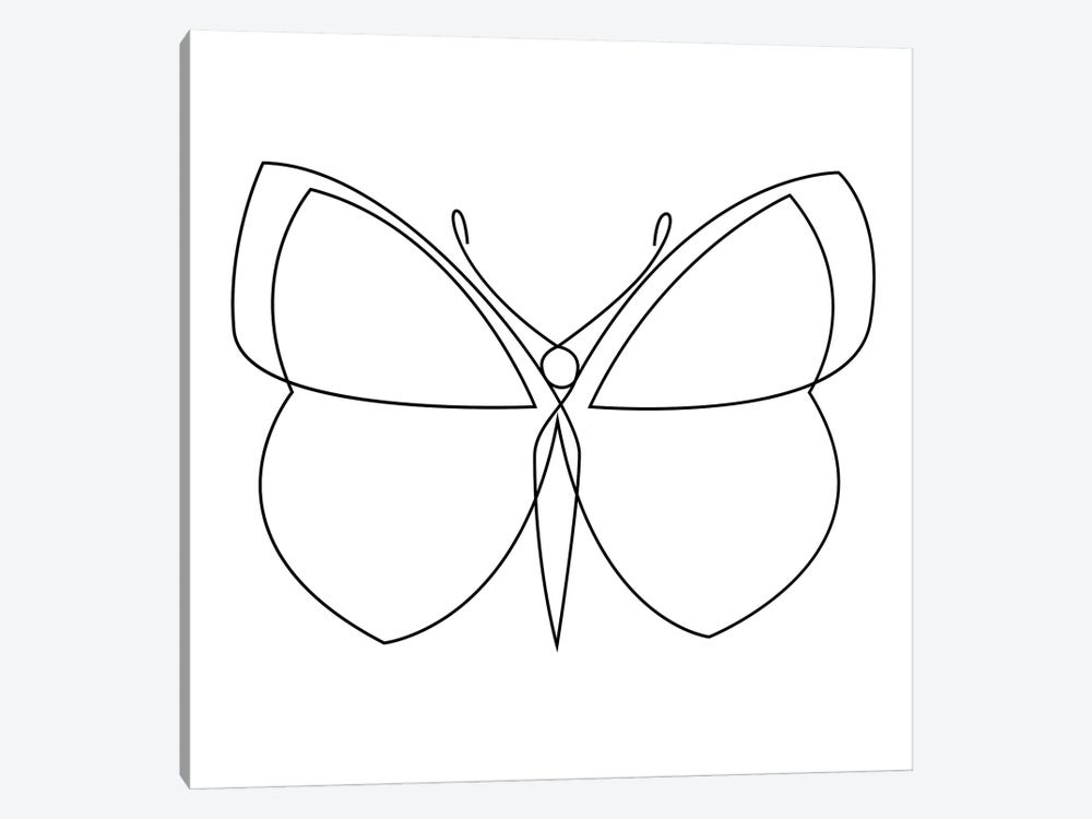 Butterfly XIX LB2 - Continuous Line by Addillum 1-piece Canvas Wall Art
