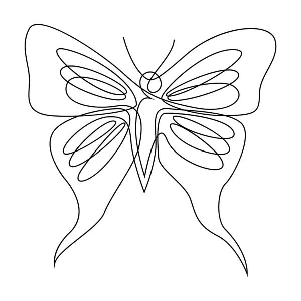 Addillum: Butterfly XIX LB3 - Continuous Line by Addillum