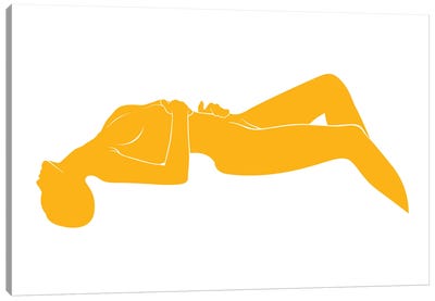 Yellow Nude Canvas Art Print - The Cut Outs Collection