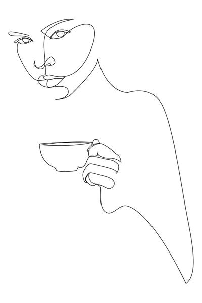 Kitchen: Coffee Girl - One Line by Addillum