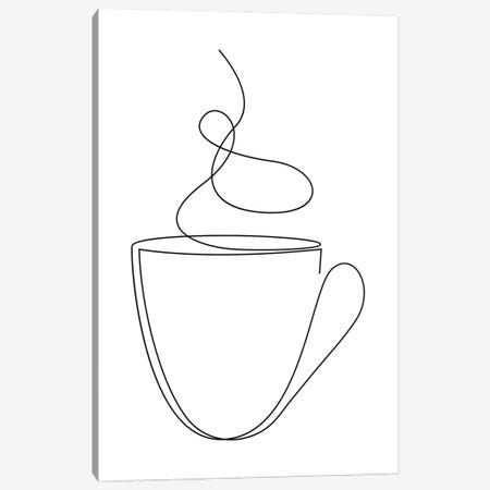 Coffee Or Tea Cup - Line Art Canvas Print #AUM31} by Addillum Canvas Art